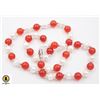 Image 1 : #301-NATURAL FRESH WATER PEARL ,RED JADE NECKLACE