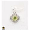 Image 1 : #276- UNHEATED GREEN PERIDOT & CZ PENDANT