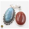 Image 1 : #371-NATURAL LABRADORITE , CAMELIAN  PENDANT