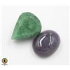 Image 1 : #87-UNTREATED CHALCEDONY 30.50CT, EMERALD 43.35CT