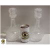 Image 1 : LOT OF TWO HEAVY CUT GLASS DECANTERS