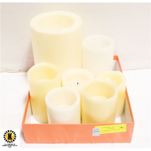 7 PCS FLAMELESS CANDLES ASSORTED SIZES