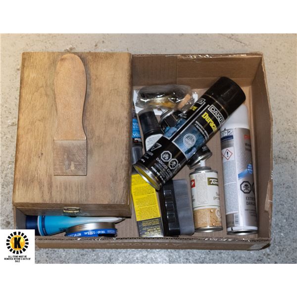 BOX SHOE CARE WITH WOODEN BOX FULL