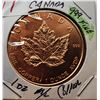18)  CANADA/USA 1 OUNCE OF .999 PURE FINE COPPER