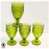 Image 1 : 4PC VINTAGE GREEN GOBLETS