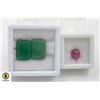 Image 1 : #101-HEATED  RUBY 4CT & GREEN JADE 25.20CT GEMSTON