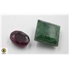 Image 1 : #128-RED RUBY & GREEN EMERALD GEMSTONE 80.20CT