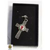 Image 1 : SILVER ALLOY KNIGHTS TEMPLAR CROSS WITH CHAIN