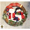 Image 1 : LARGE HANDMADE WREATH WITH SANTA+ SNOWMAN