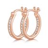 Image 1 : SINGLE HALF ROW EARRINGS S925 SILVER ROSE GOLD
