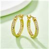 Image 2 : SINGLE HALF ROW EARRINGS S925 SILVER YELLOWGOLD