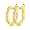 Image 1 : SINGLE HALF ROW EARRINGS S925 SILVER YELLOWGOLD