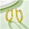 Image 2 : SINGLE HALF ROW EARRINGS S925 SILVER YELLOWGOLD