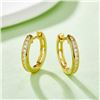 Image 2 : SINGLE HALF ROW EARRINGS S925 SILVER YELLOW GOLD