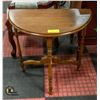 WOOD HALFMOON SIDE TABLE 23" X 12" X 25"