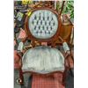 ORNATE WOOD/UPHOLSTERED HIGH BACK CHAIR