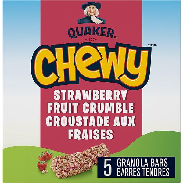 4 NEW BOXES OF QUAKER CHEWY STRAWBERRY CRUMBLE