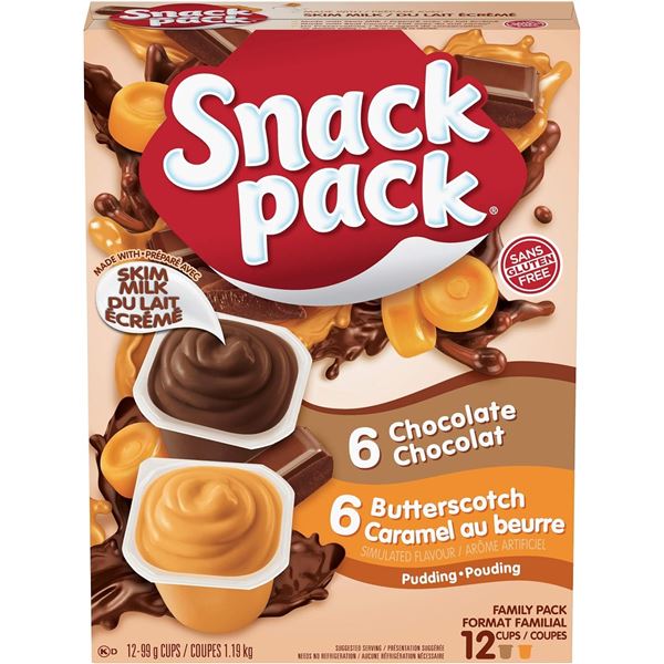 NEW CASE OF SNACK PACK FAMILY VARIETY PACK PUDDING