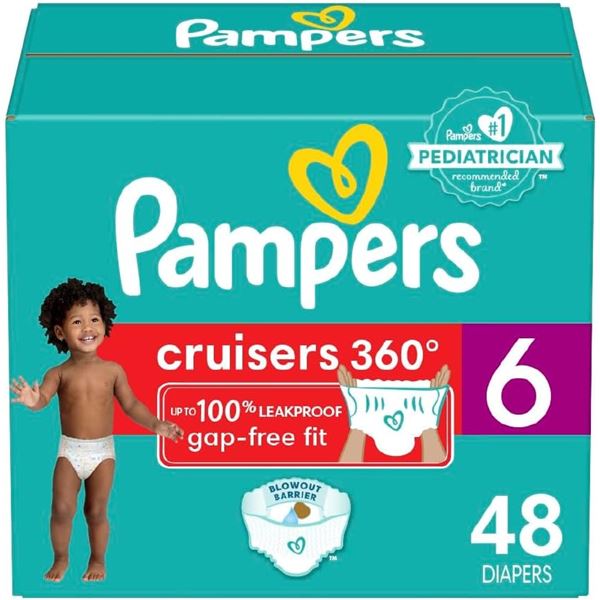 NEW BOX OF 48 PAMPERS CRUISERS 360 SIZE 6 WITH GAP