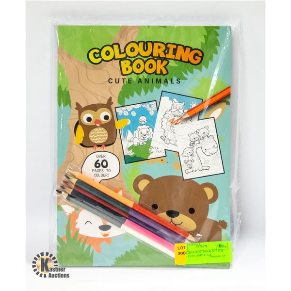 NEW COLOURING BOOK SET FOR KIDS - CUTE ANIMALS &