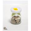 Image 1 : MINI GLASS JAR OF COLLECTIBLE VINTAGE USA COINS IN