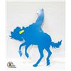 Image 1 : BLUE METAL CUT OUT OF COWBOY RIDING HORSE