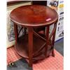 Image 2 : PAIR OF ROUND WOOD END TABLES