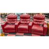 Image 1 : 3PC SET RED LEATHERETTE W/THEATRE STYLE SEATS WITH