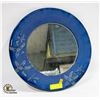 Image 1 : BLUE 14" CERAMIC ROUND MIRROR NEW