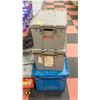 Image 1 : 3 COMMERCIAL WAREHOUSE BI-FOLDING TOTES