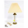 Image 1 : VINTAGE CRYSTAL AND BRASS TABLE LAMP,