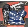 Image 1 : BOX WITH MEN'S HOCKEY GEAR PADS - ALL ADULT