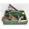 Image 1 : ANTIQUE WOOD CRATE WITH ANTIQUE TOOLS-ESTATE