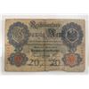 Image 1 : 1908 GERMAN EMPIRE 20 MARK BANKNOTE