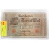 Image 1 : 1910 RED SEAL 1000 MARK REICHSBANKNOTE