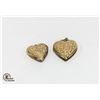 Image 1 : VINTAGE (2) GOLD PLATED HEART PENDANTS