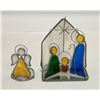 Image 1 : VINTAGE STAINED-GLASS NATIVITY SCENE AND ANGEL