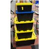 Image 1 : 5 HEAVY DUTY STORAGE TOTES VARIOUS SIZES WITH LIDS