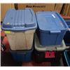 Image 1 : LOT OF 4 ASSORTED STORAGE TOTES