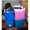 Image 1 : LARGE RECYCLE BIN & 5 STORAGE TOTES ALL