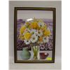 Image 1 : 22X30 GLASS ENCASED LED FLORAL/VASE PICTURE