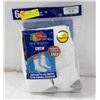 Image 1 : WHITE CREW SOCKS 12-16 SIZE 6-PACK FRUIT OF LOOM