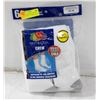 Image 1 : WHITE CREW SOCKS 12-16 SIZE 6-PACK FRUIT OF LOOM