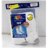 Image 1 : WHITE CREW SOCKS 12-16 SIZE 6-PACK FRUIT OF LOOM