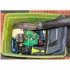 Image 1 : TOTE FULL OF MISC DRILLS/BATTERIES/CHARGES AND