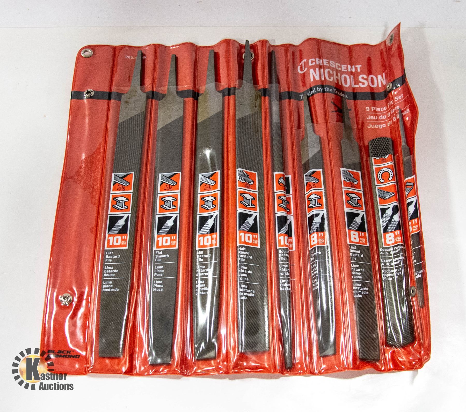 BRAND NEW CRESCENT NICHOLSON 9 PIECE FILE SET