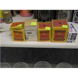 4 BOXES RADIO PARTS & 4 BOXES FOUNTAIN PEN INK