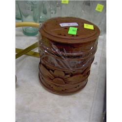 CARVED WOODEN CONTAINER