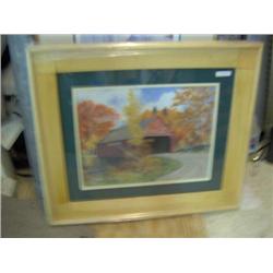 #11381  FRAMED PRINT "COVERED BRIDGE"