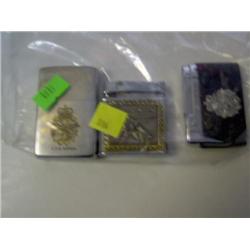 THREE COLLECTABLE CIGARETTE LIGHTERS